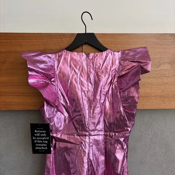 NWT HYACINTH HOUSE Pink Plisse Coolidge Mini Dress, Size XS - Picture 13 of 16